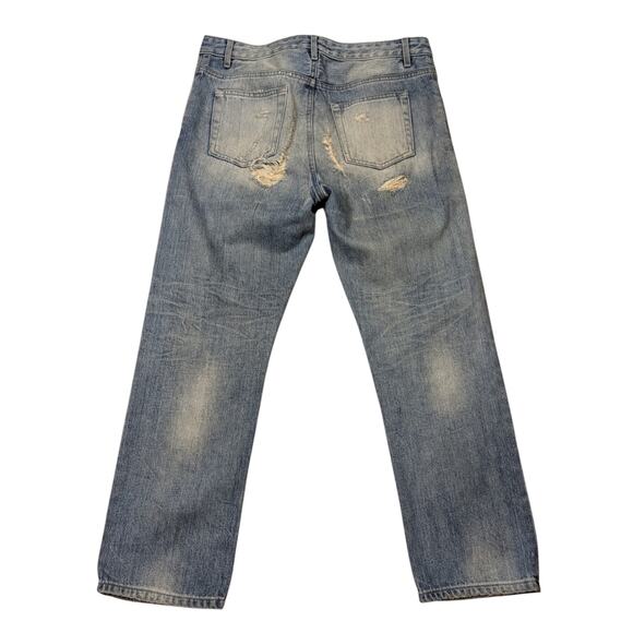 Acne Studios Pop Trash Crop Distressed Jeans Light Wash Size 34 - Picture 8 of 9